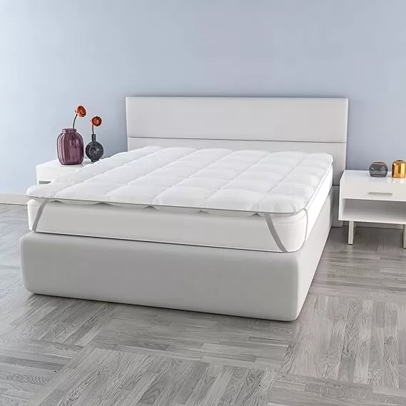 Topper Letto Matrimoniale Memory Trapuntato con Elastici Traspirante 160x195cm