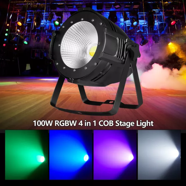 4pcs 100W par RGBW 4 in 1 COB Led Par64 DJ Disco Stage Light Free Shipping