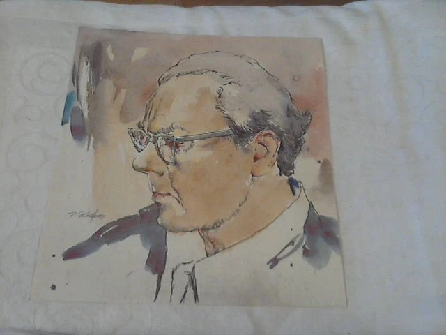 Gert Peter Reichert - watercolor portrait Arno Schmidt Reichert, Gert Peter: