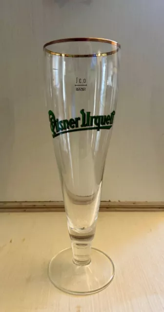 Pilsner Urquell Logo Pilsner Beer Glass Czech Republic Rastal 0.3 L Gold Rimmed