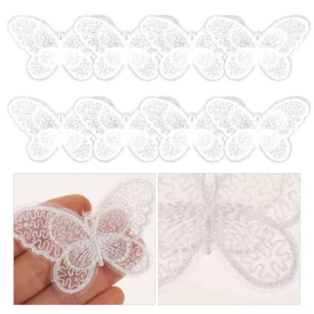 10 Pcs Embroidery Accessories Hollow Butterfly Cloth Patch Hat