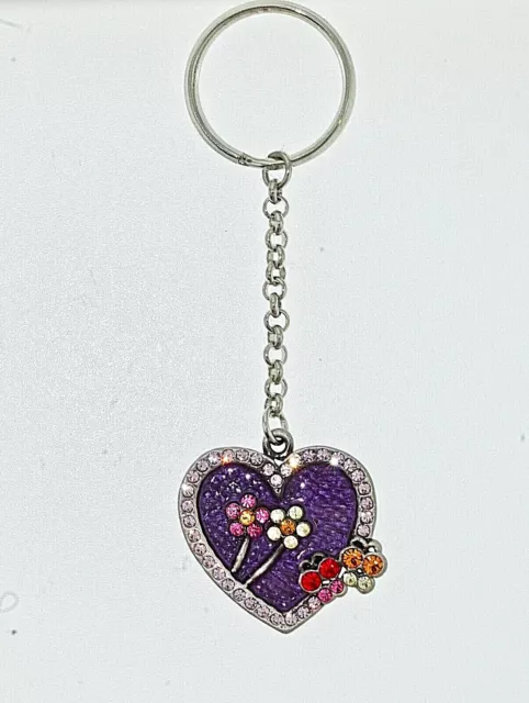 Heart Key Chain Key Ring Bejeweled w/ Swarovski Crystals Crystallized Great Gift