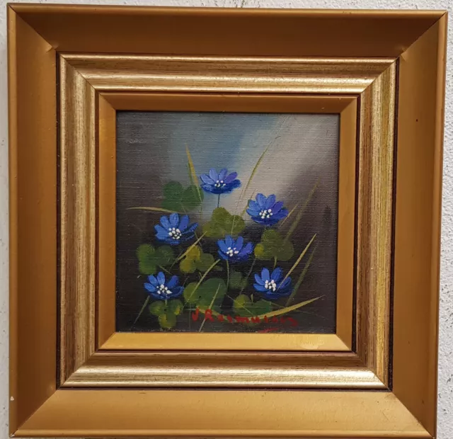 Ölgemälde mit Rahmen Malerei Oil Painting Stillleben Blumen signiert 1990 Jahr