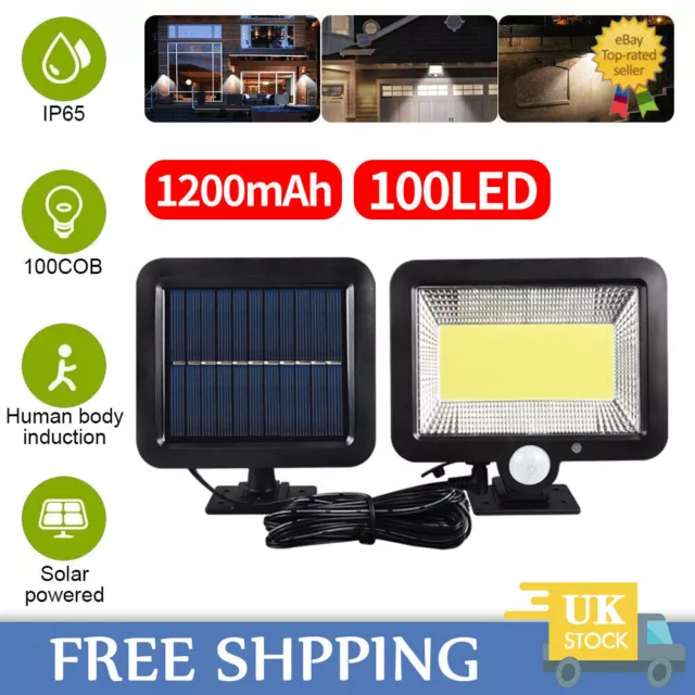 Solar Power PIR Motion Sensor Wall Lights LED Outdoor Garden Security Flood Lamp