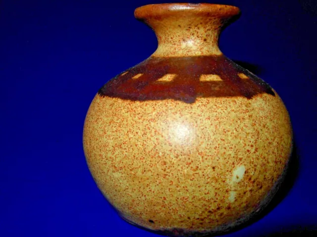 Mini Weed Pot Bud Studio Stoneware Art Pottery Vase Signed Retro Mid Century Mod