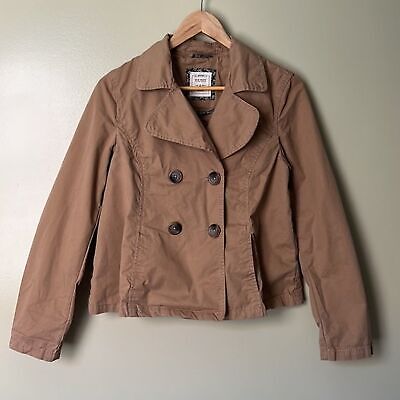 EUC Old Navy Double Breasted Oversized Lightweight Short Jacket Brown