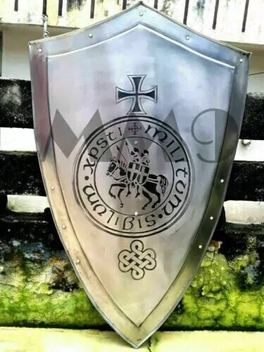 28" Medieval Warrior Knight Shield Steel Battle Armor Templar Shield