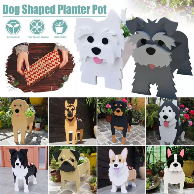 Dog Planter Plant Pots Cute Animal Shaped Cartoon Flower PVC Planter Pot Garden
