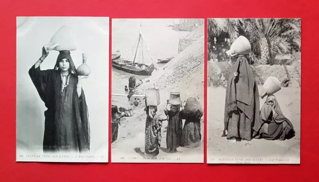 3 x AK ÄGYPTEN um 1910 Typen Frauen mit Wasserkrug   ( 36550