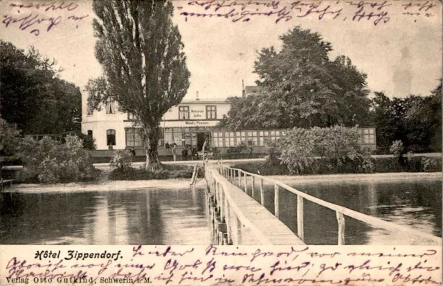 Ak Gruss Aus Schwerin Hotel Zippendorf 1904 Mecklenburg