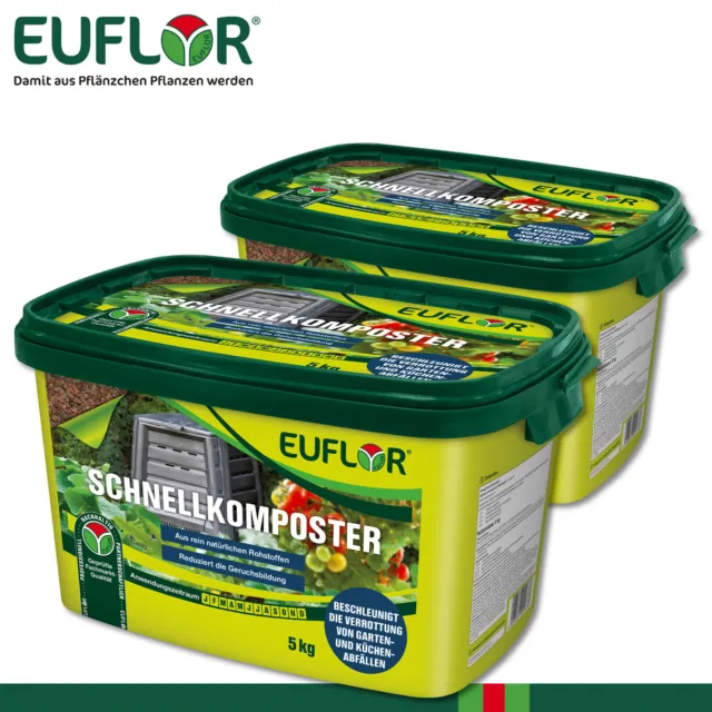 Euflor 2 x 5 kg Compostador Rápido NPK Fertilizante Microorganismos Pudrición Humus