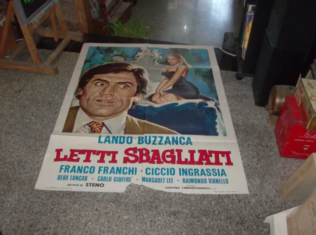 LETTI SBAGLIATI manifesto 2F originale 1964 BUZZANCA FRANCHI INGRASSIA