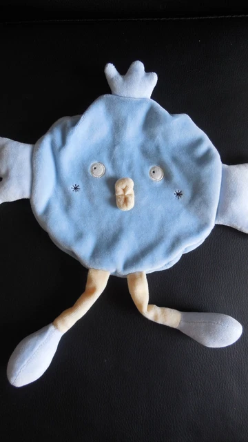 doudou plat poule oiseau bleu SUCRE D'ORGE