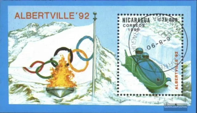 Nicaragua Block192 (kompl.Ausg.) gestempelt 1990 Winterolympiade ´92, Albertvill