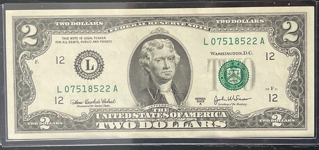 Lot of 52 $2 bills include Series A 2003, Series 1976,1995, 2003 