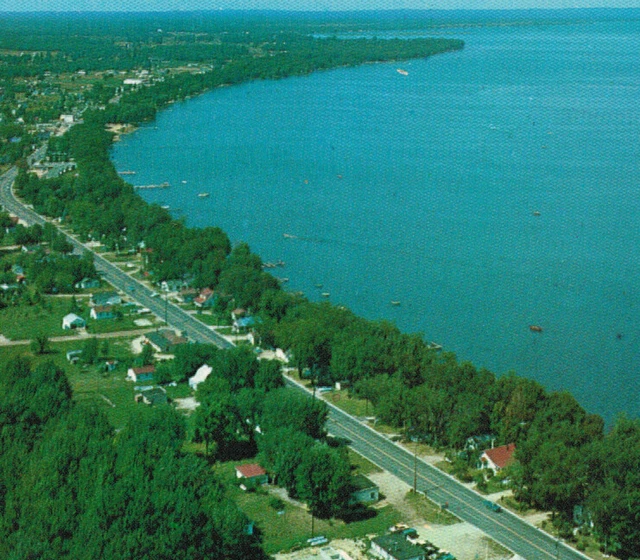 Vtg 1961 Chrome POSTCARD South Shore Houghton Lake Michigan Unposted VG