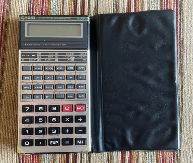 CASIO FX570C Vintage Scientific Calculator Case & Instructions