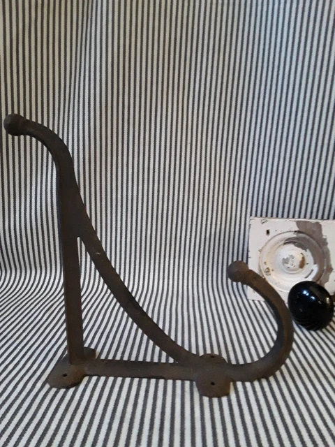 Vtg Lrg 10" Barn Tack Horse Harness Farmhouse Rustic Iron Coat Hat Hook Hanger