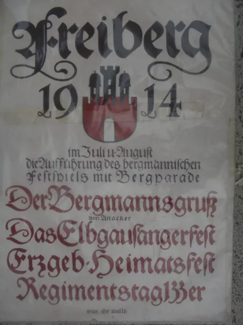 23104 FREIBERG Plakat Freiberg 1914 Bergparade Regimentstag 133er Entwurf 80x57c 23104 FREIBERG Plakat Freiberg 1914 Bergparade Regimentstag 133er Entwurf 80x57c