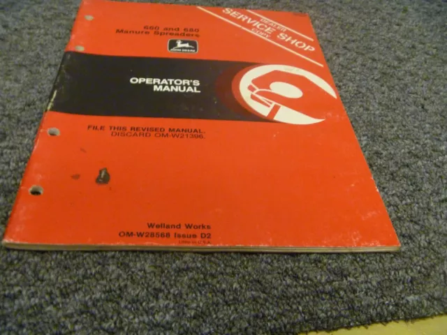 John Deere 660 680 Manure Spreader Owner Operator Maintenance Manual OM-W28568
