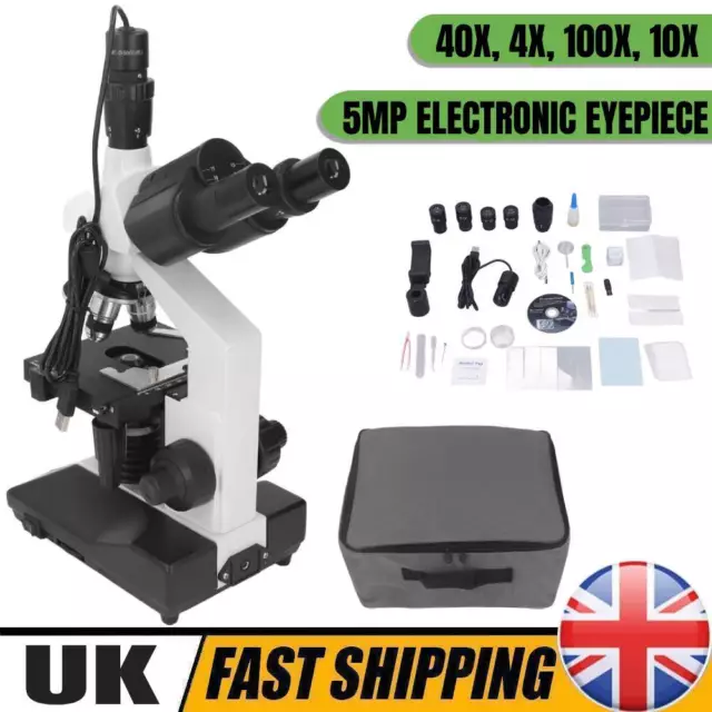 40X-5000X Trinocular Compound Lab Microscope SW350T with Electronic Eyepiece