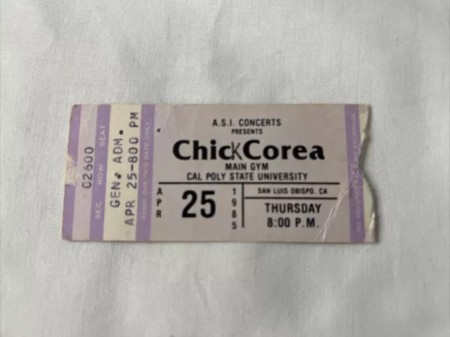 Chick Corea Ticket Stub April 25 1985