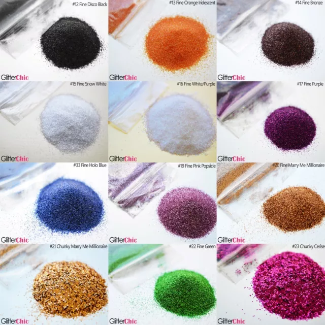 Glitter Fine Dust Chunky 10g& 25g Bags Cosmetic Grade Arts Crafts Wine Glass 3