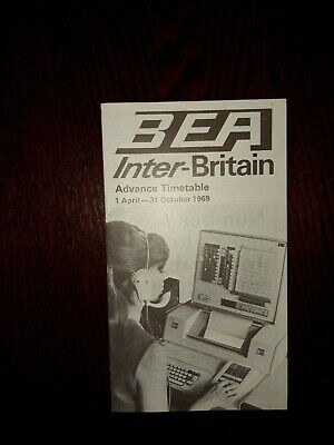 Bea British European Airways Inter-Britain Advance Timetable Summer 1969
