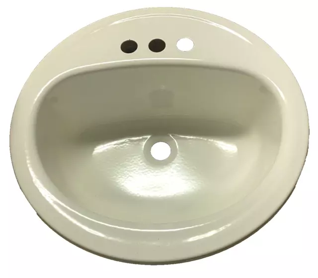 Briggs White Enameled Steel Drop-In Round Bathroom Sink 19"