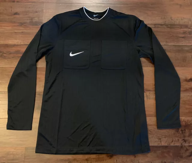 Nike Soccer Referee Jersey Dri-FIT Shirt Black Long Sleeve Mens Large DH8027-010 Nike Soccer Referee Jersey Dri-FIT Shirt Black Long Sleeve Mens Large DH8027-010