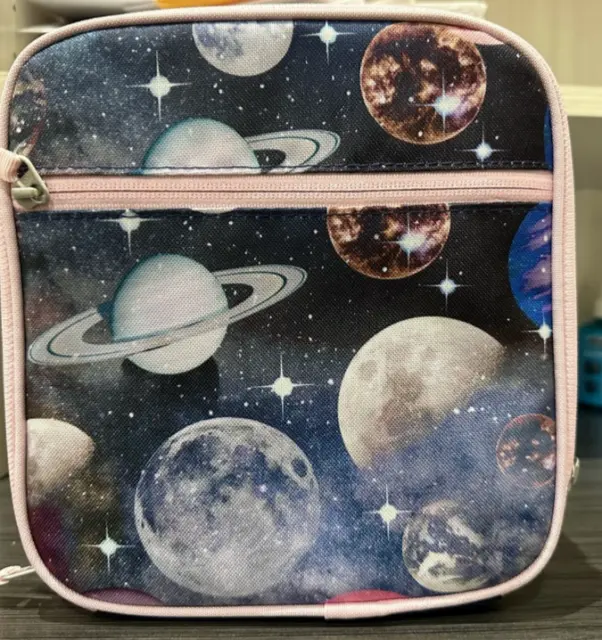 NWOT Pottery Barn Kids Mackenzie Blue Space Solar System Classic Lunch Box