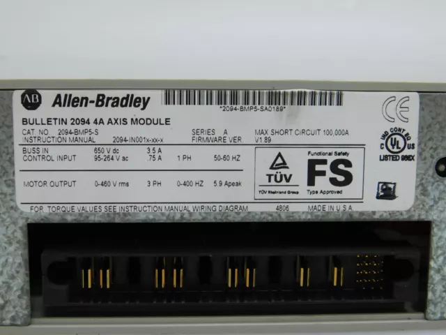 Allen-Bradley BULLETIN 2094 4A AXIS MODULE 2094-BMP5-S 3