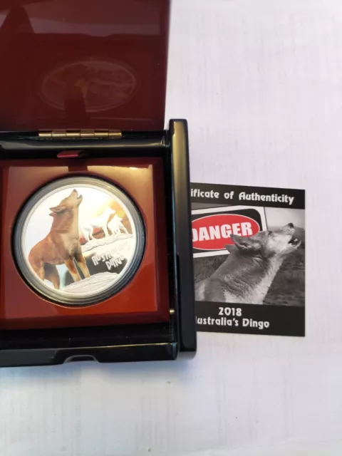 2018 Tuvalu $1 Deadly & Dangerous Australia's Dingo 1oz Silver Proof  coin