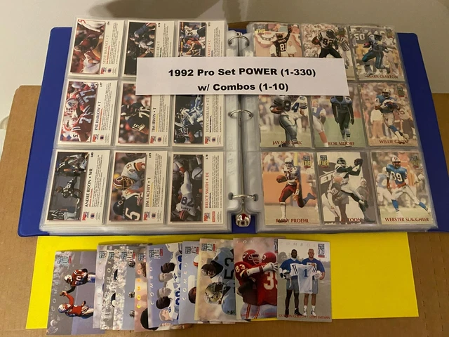 1992 Pro Set Power Football Complete Set (#1-330) w/ Binder & Combo Inserts