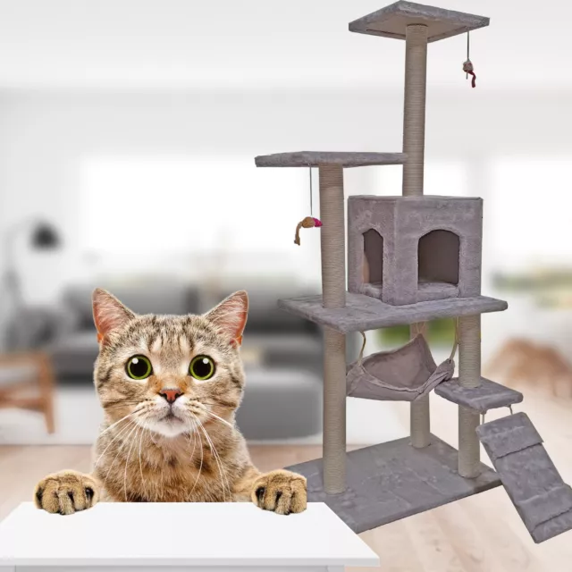 Large Cat Tree Climbing Tower Kitten Play Scratching Post Activity Centre House