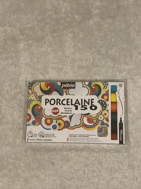 Juego de 6 colores marcadores permanentes de pintura cerámica Pebeo 150 marcadores pop