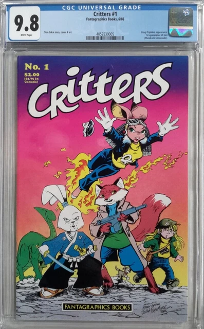🔥Critters #1 Cgc 9.8*Fantagraphics 1986*White❄Pages*Sakai*Usagi Yojimbo*1St Gen