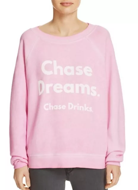 Wildfox Couture Womens Love The Chase, Dreams Drinks Sweatshirt Sweater Top