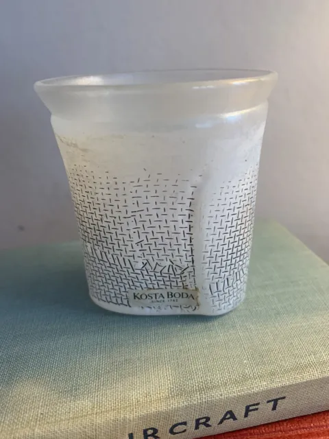 Small KOSTA BODA BERTIL VALLIEN Network Design Vase Swedish Art Glass with label