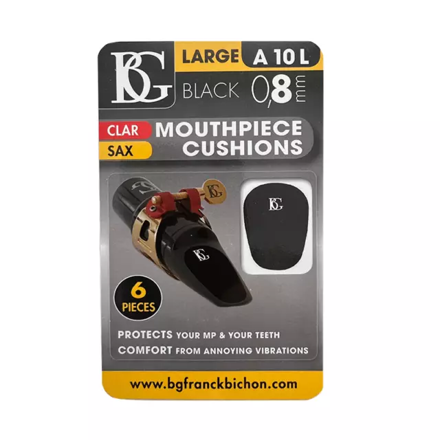BG Mouthpiece Patches, Black, Large. 0.8mm - 6 Pieces (A10L) 2