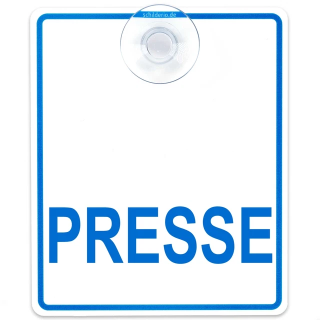 Saugnapfschild Schild "Presse" Acrylschild 3mm,100x120mm für Scheiben, innen