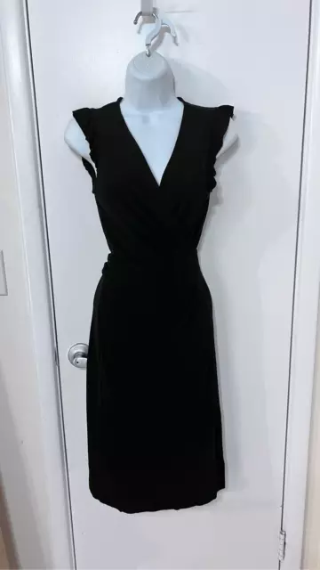 Diane Von Furstenberg Vintage Mallorecita Black Wrap Dress Womens Sz 8