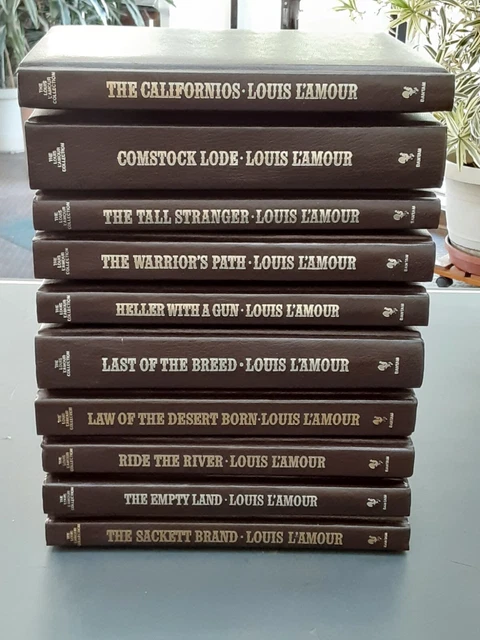 10 vintage Louis L'Amour LEATHERETTE western COWBOY hardbacks UNREAD nice!