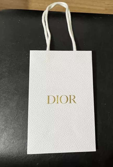 DIOR Gift Bag White with Grey Logo Authentic 22X 14cm Small Brand NEW