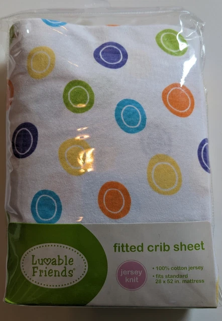 New Polka Dot Fitted Crib Sheet 100% Cotton Jersey Soft Green Purple Orange Blue