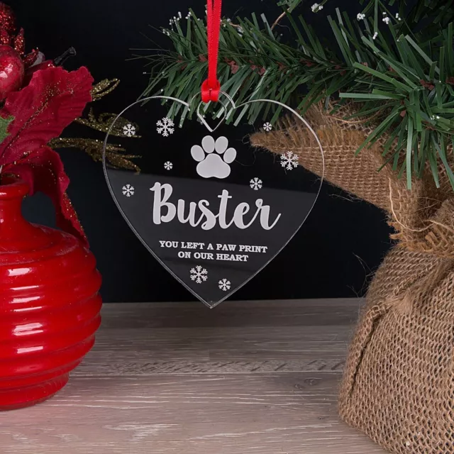 Personalised Dog Cat Pet Memorial Christmas, Xmas Tree Decoration Bauble Gift