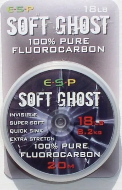 Drennan / ESP Soft Ghost Flourocarbon 18 Lbs, 20 Meter, Hooklink, Spitzenware