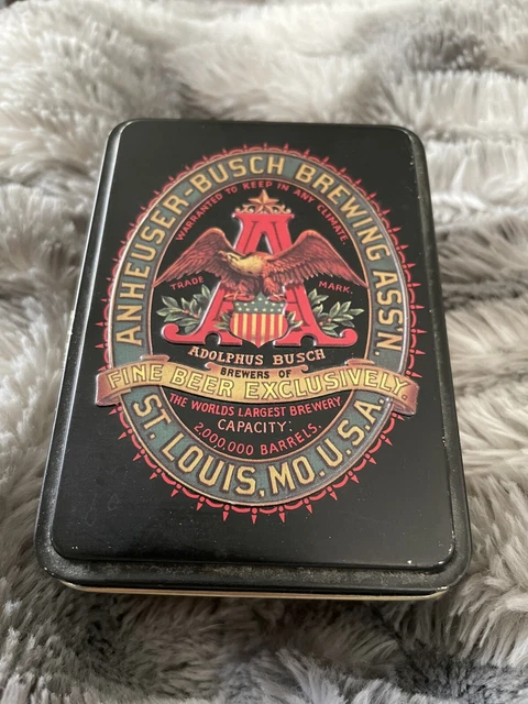 Budweiser Playing Cards 2 Set In Tin England Carlisle One Sealed Deck