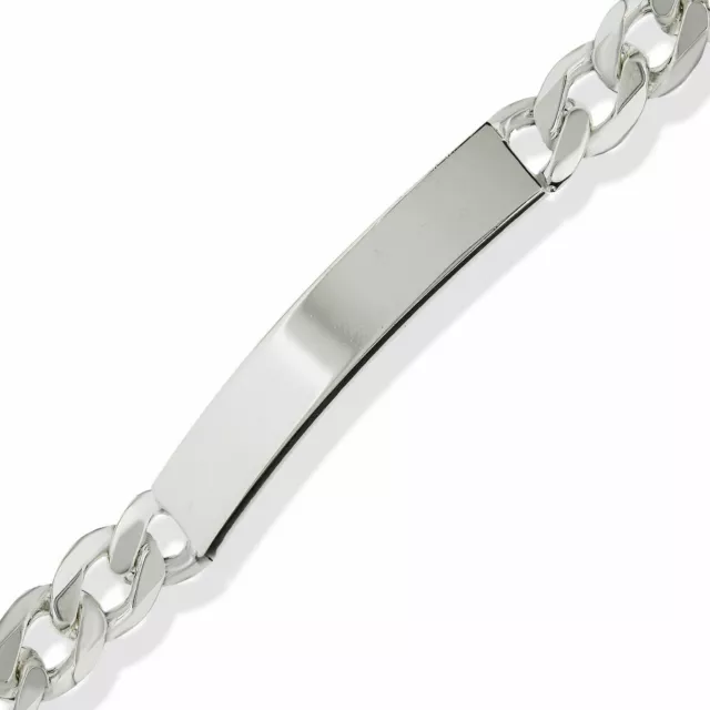 Sterling Silver Gents Identity Bracelet Curb Chain Link Id Gift Box Free Engrave