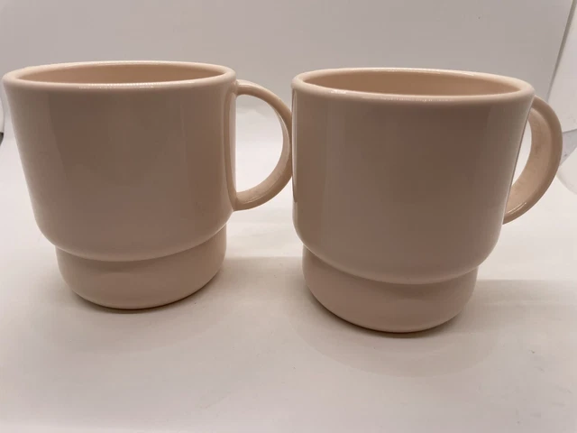 Tupperware Stackable Cream Coffee Cups/ Mugs /Tea /Hot Chocolate  Set of 2